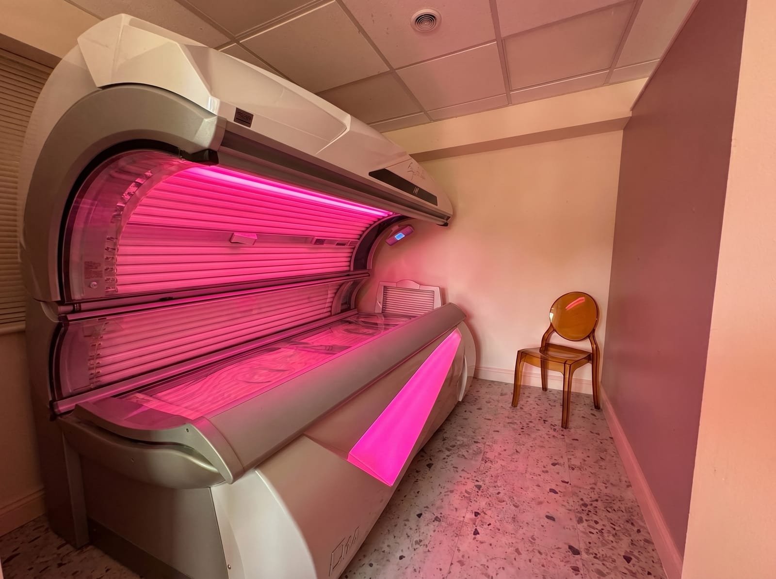The sunbed room at NU Beauty in Haverhill