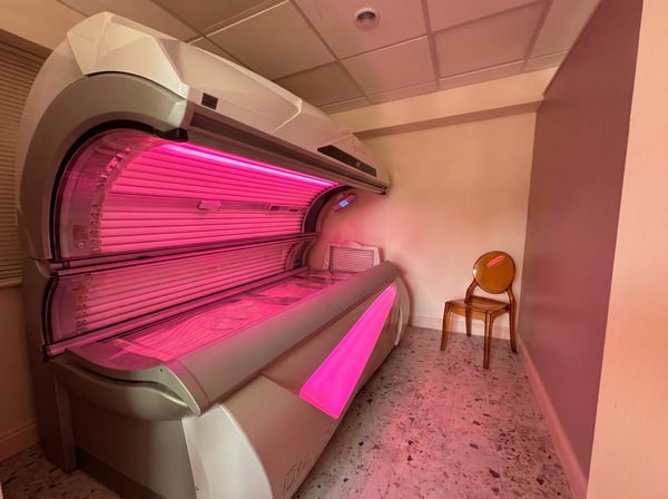 The sunbed room at NU Beauty in Haverhill